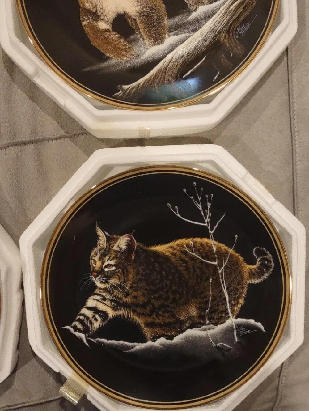 Wildlife Decorative Plates Cat Designs Charles Frace